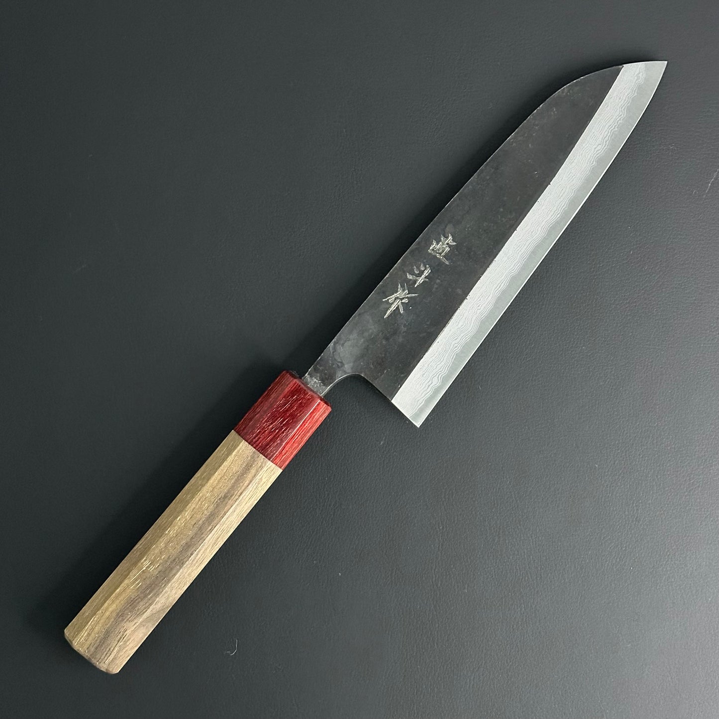 Kurouchi Damascus Santoku 165 mm (6.5 in) Aogami (Blue) #2 By Naoto