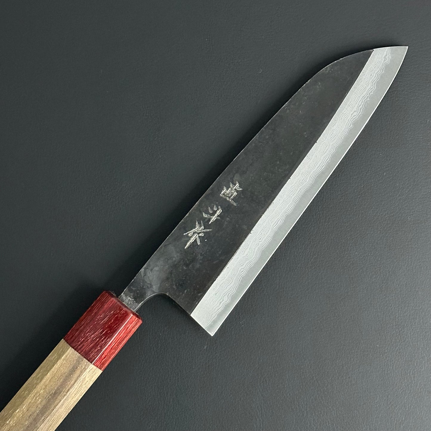 Kurouchi Damascus Santoku 165 mm (6.5 in) Aogami (Blue) #2 By Naoto