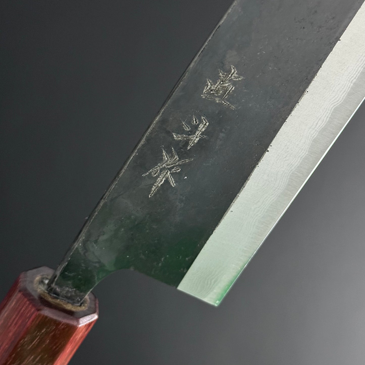Kurouchi Damascus Santoku 165 mm (6.5 in) Aogami (Blue) #2 By Naoto