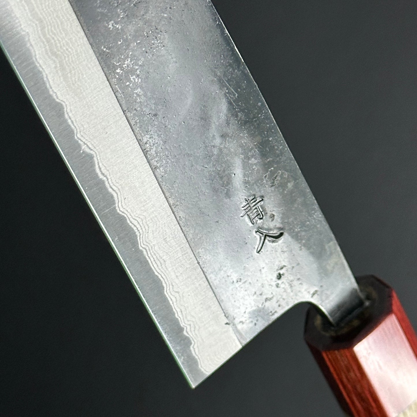 Kurouchi Damascus Santoku 165 mm (6.5 in) Aogami (Blue) #2 By Naoto