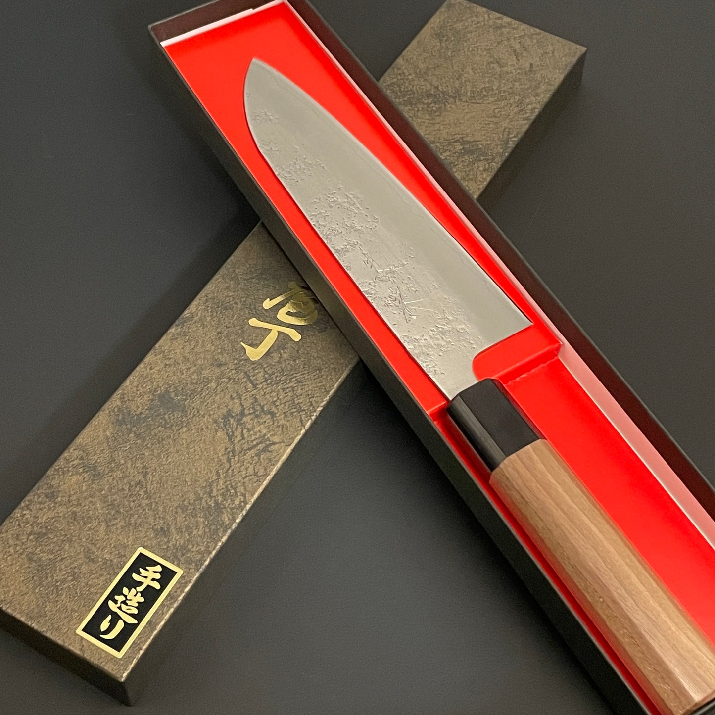 Santoku 165mm (6.5in) Ginsan Gingami (Silver No.3) Nashiji finish Double-Bevel