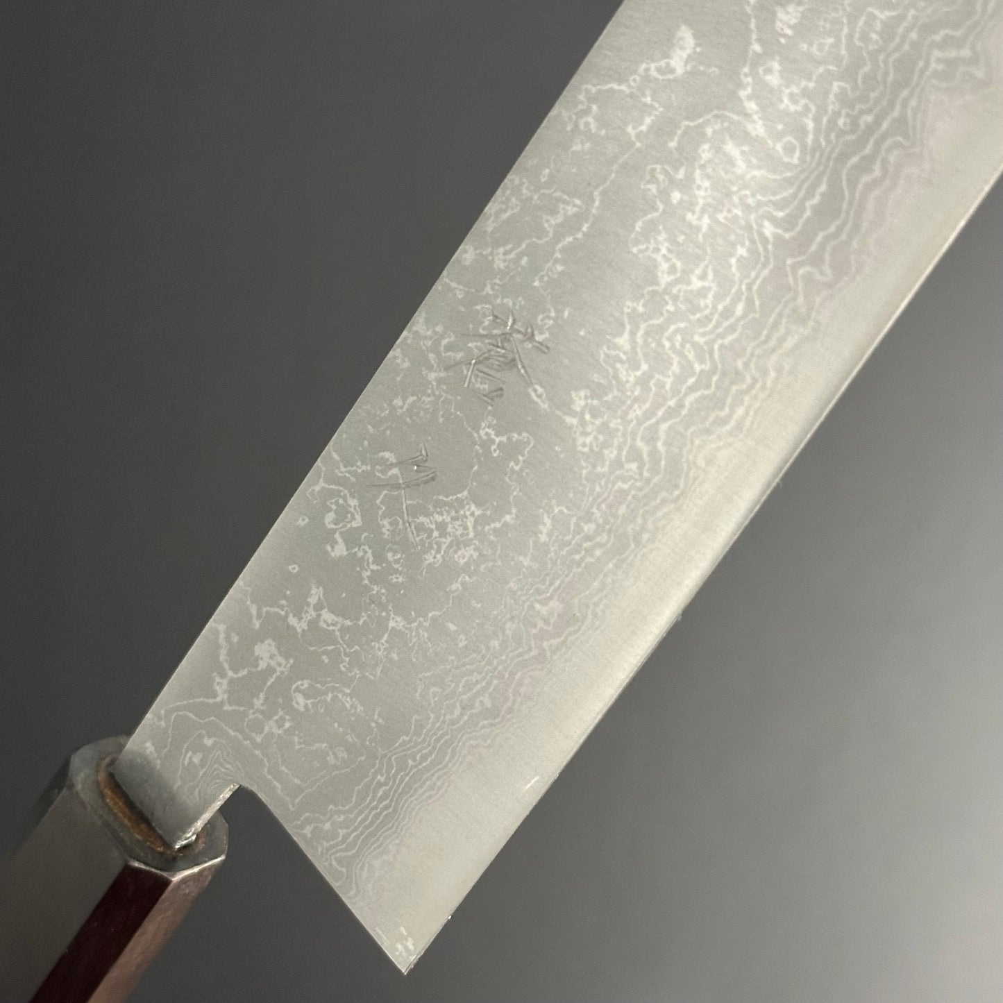 Damascus Kiritsuke 210 mm (8.2 in) Aogami (Blue) #2 Double-Bevel