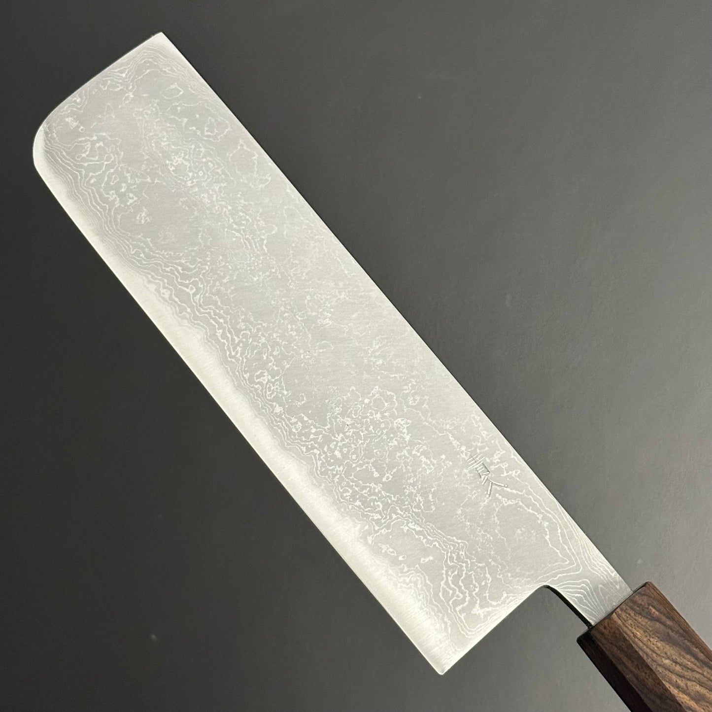 Damascus Nakiri 165 mm (6.5 in) Aogami (Blue) #2 Double-Bevel