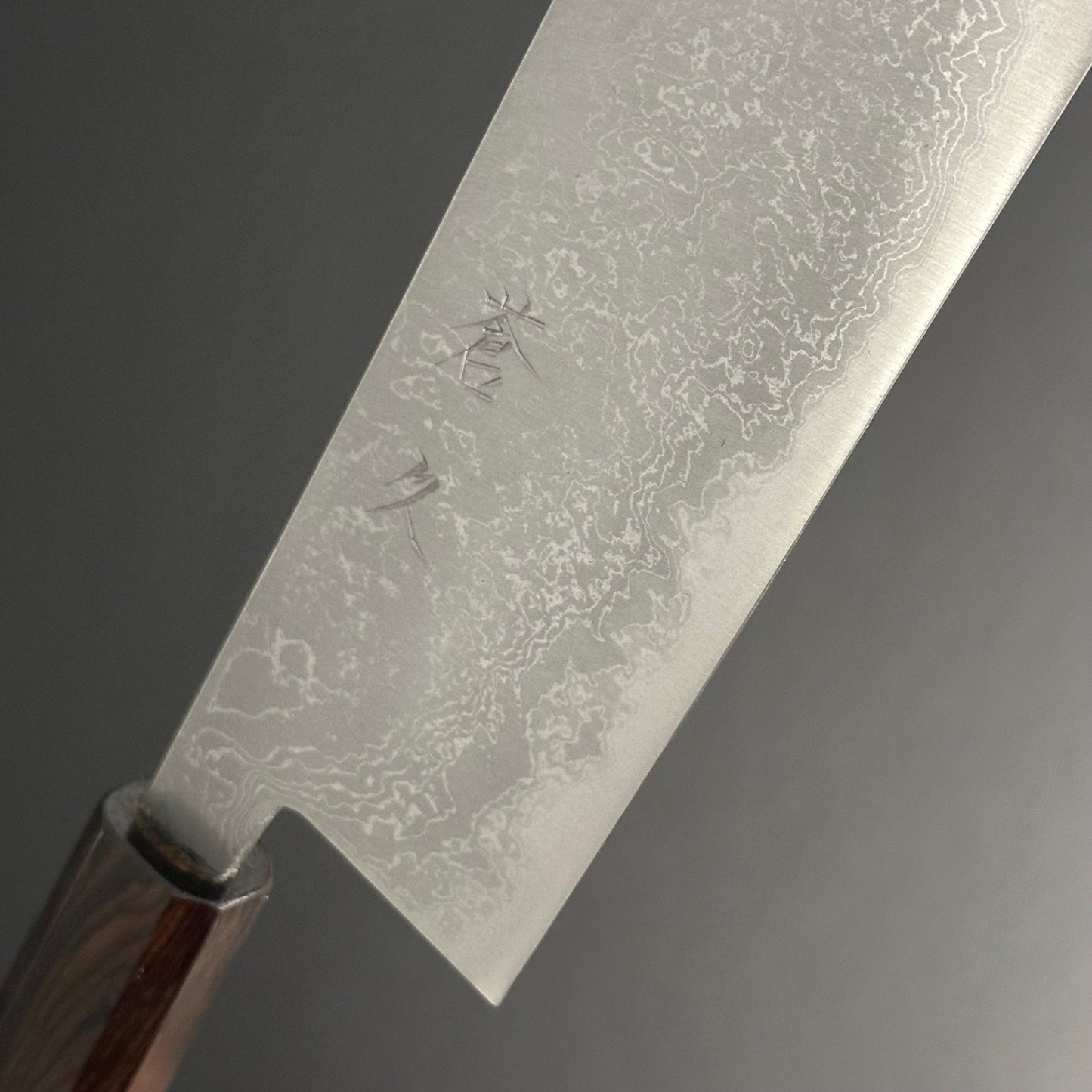 Damascus Nakiri 165 mm (6.5 in) Aogami (Blue) #2 Double-Bevel