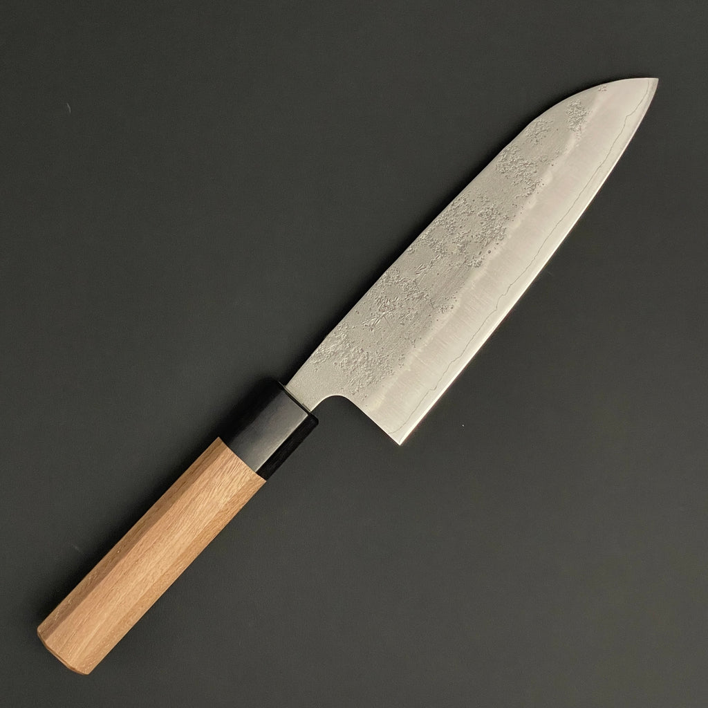 Santoku 165mm (6.5in) Ginsan Gingami (Silver No.3) Nashiji finish Double-Bevel