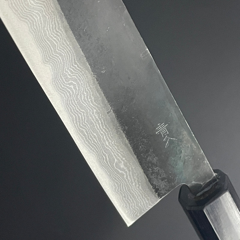 Kurouchi Damascus Kiritsuke 180 mm (7.1 in) Aogami (Blue) #2 Double-Bevel