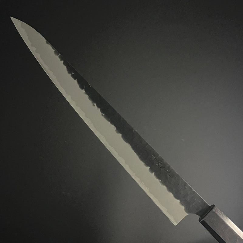 SC Sujihiki 270mm (10.6 in) Aogami(Blue) #S Black Hammered Finish Double-Bevel