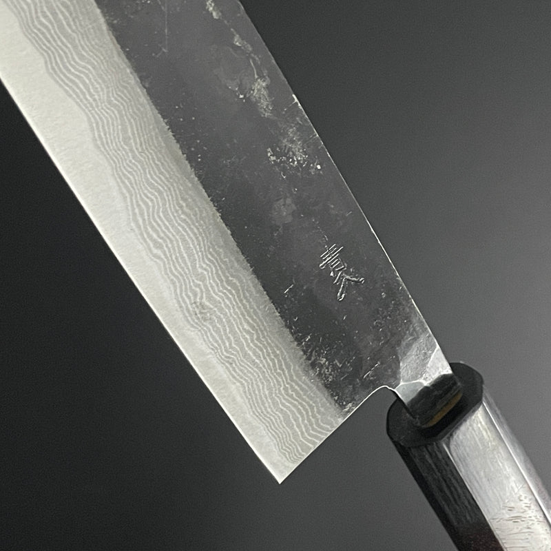 Kurouchi Damascus Gyuto 180 mm (7.1 in) Aogami (Blue) #2 Double-Bevel