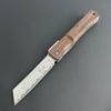 Hikari Folding Knife AUS8 Stainless Steel Damascus Snakewood Handle