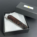 Hikari Folding Knife AUS8 Stainless Steel Damascus Cocobolo Handle