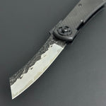 Minokami Folding Knife AUS10 Stainless Steel Damascus Carbon Fibre Handle