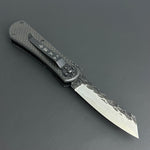 Minokami Folding Knife AUS10 Stainless Steel Damascus Carbon Fibre Handle