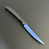 Hikari Folding Knife D2 Stainless Steel Blue Coating Carbon Fibre Handle