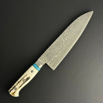 SC Santoku 180mm (7in) VG10 Stainless Steel 33 Layers Damascus Double-Bevel Stag Handle