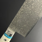 SC Santoku 180mm (7in) VG10 Stainless Steel 33 Layers Damascus Double-Bevel Stag Handle