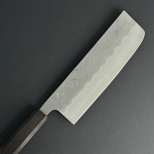 Nakiri 165mm (6.5in) Ginsan (Silver No.3) Nashiji Finish Double-Bevel