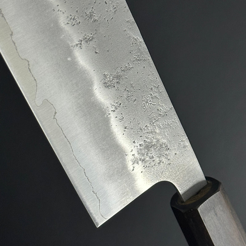 Nakiri 165mm (6.5in) Ginsan (Silver No.3) Nashiji Finish Double-Bevel