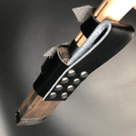 Kurouchi Forged Sword Hunting Knife Fixed Blade 100 mm (4 in) Aogami (Blue) #2 Double-Bevels