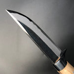 Kurouchi Forged Sword Hunting Knife Fixed Blade 100 mm (4 in) Aogami (Blue) #2 Double-Bevels