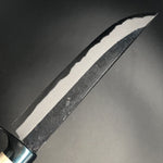 Kurouchi Forged Sword Hunting Knife Fixed Blade 150 mm (5.9 in) Aogami (Blue) #2 Double-Bevels
