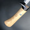 Kurouchi Forged Sword Hunting Knife Fixed Blade 120 mm (4.7 in) Damascus Aogami (Blue) #2 Double-Bevels