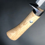 Kurouchi Forged Sword Hunting Knife Fixed Blade 120 mm (4.7 in) Damascus Aogami (Blue) #2 Double-Bevels