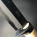Kurouchi Forged Sword Hunting Knife Fixed Blade 120 mm (4.7 in) Damascus Aogami (Blue) #2 Double-Bevels