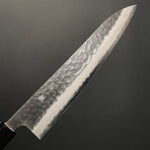 Gyuto 210mm (8.3 in) Stainless clad Aogami (Blue) Super Black Hammered Finish Double-Bevel Walnut