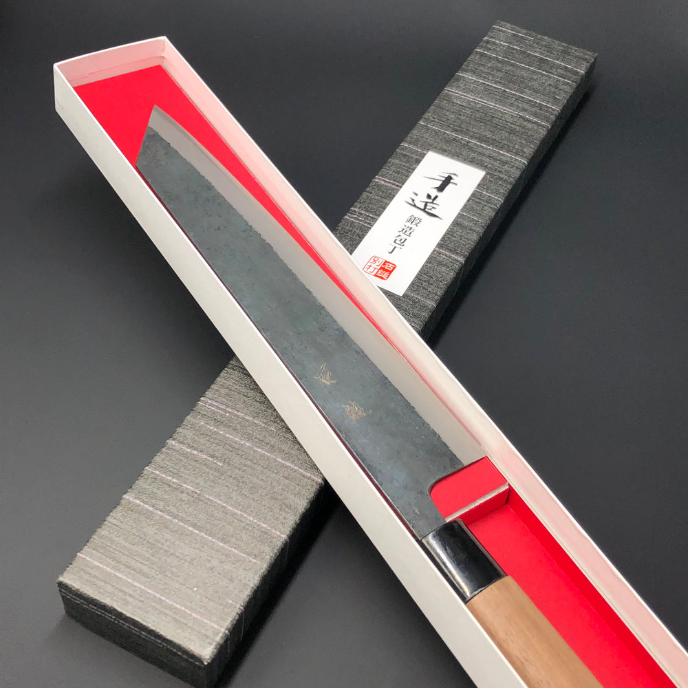 
                  
                    Kiritsuke Kurouchi 240 mm (9.4 in) Aogami (Blue) #2 Double-Bevel
                  
                