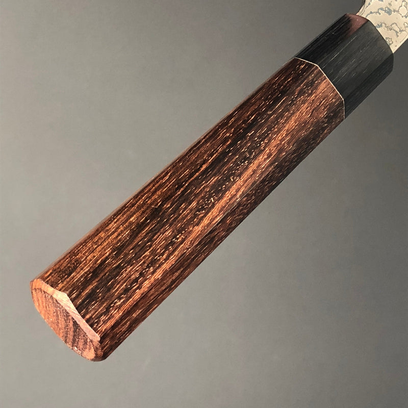 Kiritsuke Black Damascus Knife 180mm (7in) Stainless Clad VG (Gold) 10