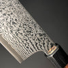 Kiritsuke Black Damascus Knife 180mm (7in) Stainless Clad VG (Gold) 10