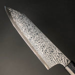 Kiritsuke Black Damascus Knife 180mm (7in) Stainless Clad VG (Gold) 10