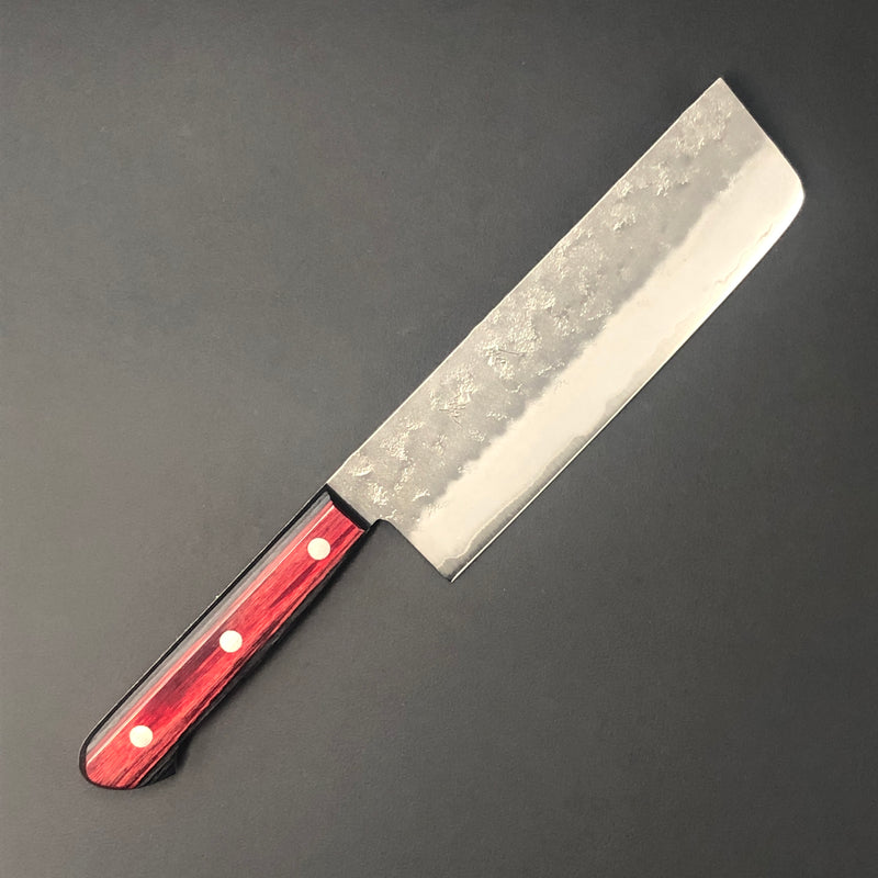 Nakiri 165mm (6.5 in) Ginsan (Silver No.3) Nashiji Satin finish Double-Bevel