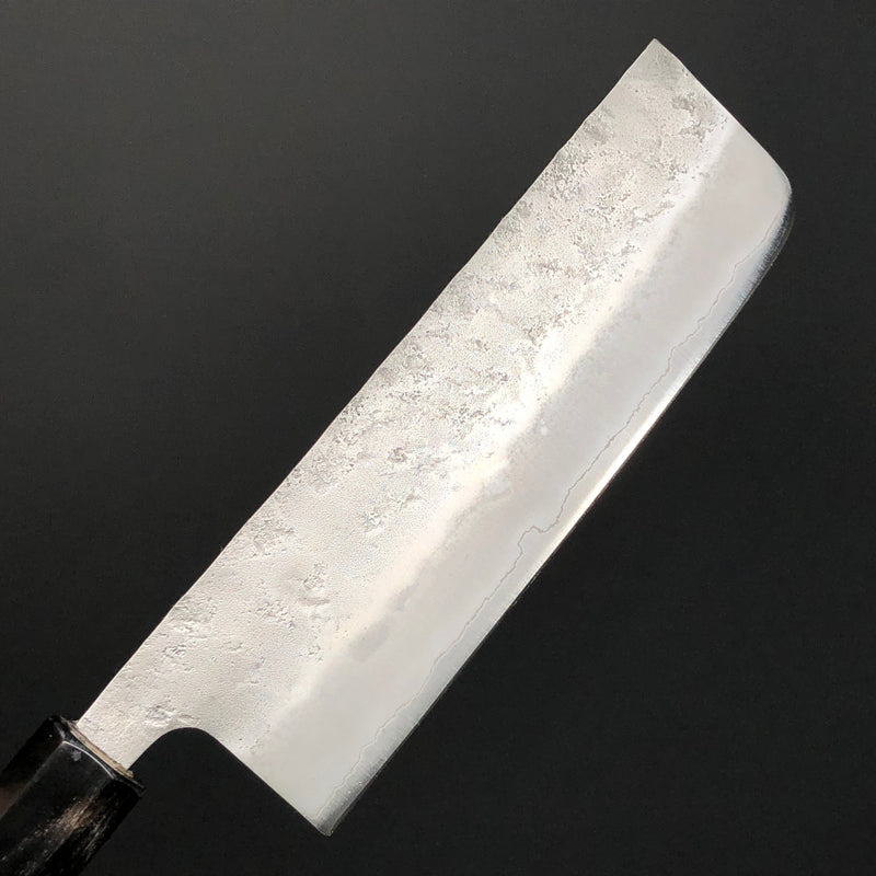 Nakiri 165mm(6.5 in) Ginsan (Silver No.3) Nashiji Satin finish Double-Bevel