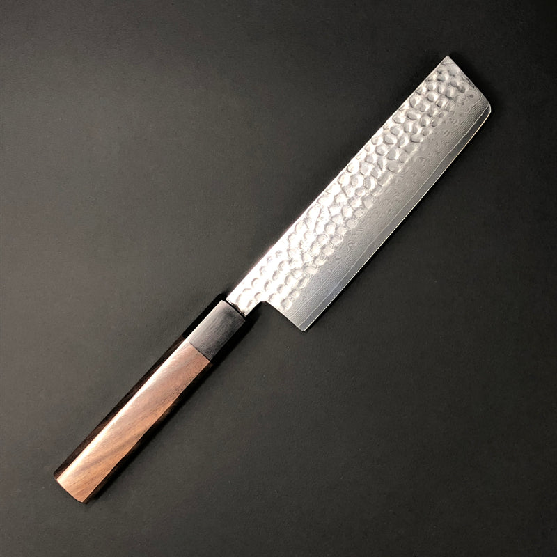 Maxi couteau nakiri 17cm Sayuto Sequoia brut de forge