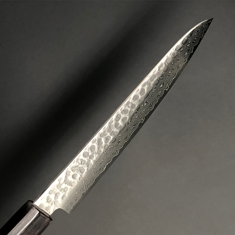 Petty Paring knife Damascus Hammered Finish Knife 150mm (5.9in) Stainless Clad AUS10