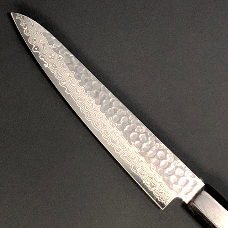 Petty Paring knife Damascus Hammered Finish Knife 150mm (5.9in) Stainless Clad AUS10