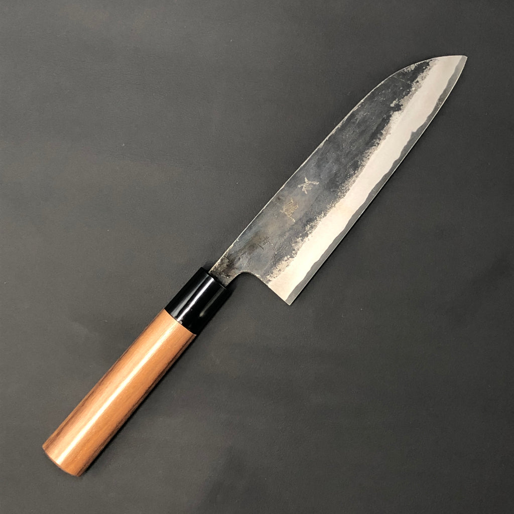 Kikusumi NATUR Sakura 6.5″ Santoku Kitchen Knife Japanese G3 Steel Nashiji  – 16.5 cm Wa Handle - Kikusumi Knife SHOP