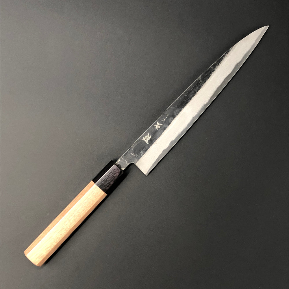 Sujihiki Kurouchi 210 mm (in) Aogami(Blue) No.2 Damascus (17 layers) Double-Bevel