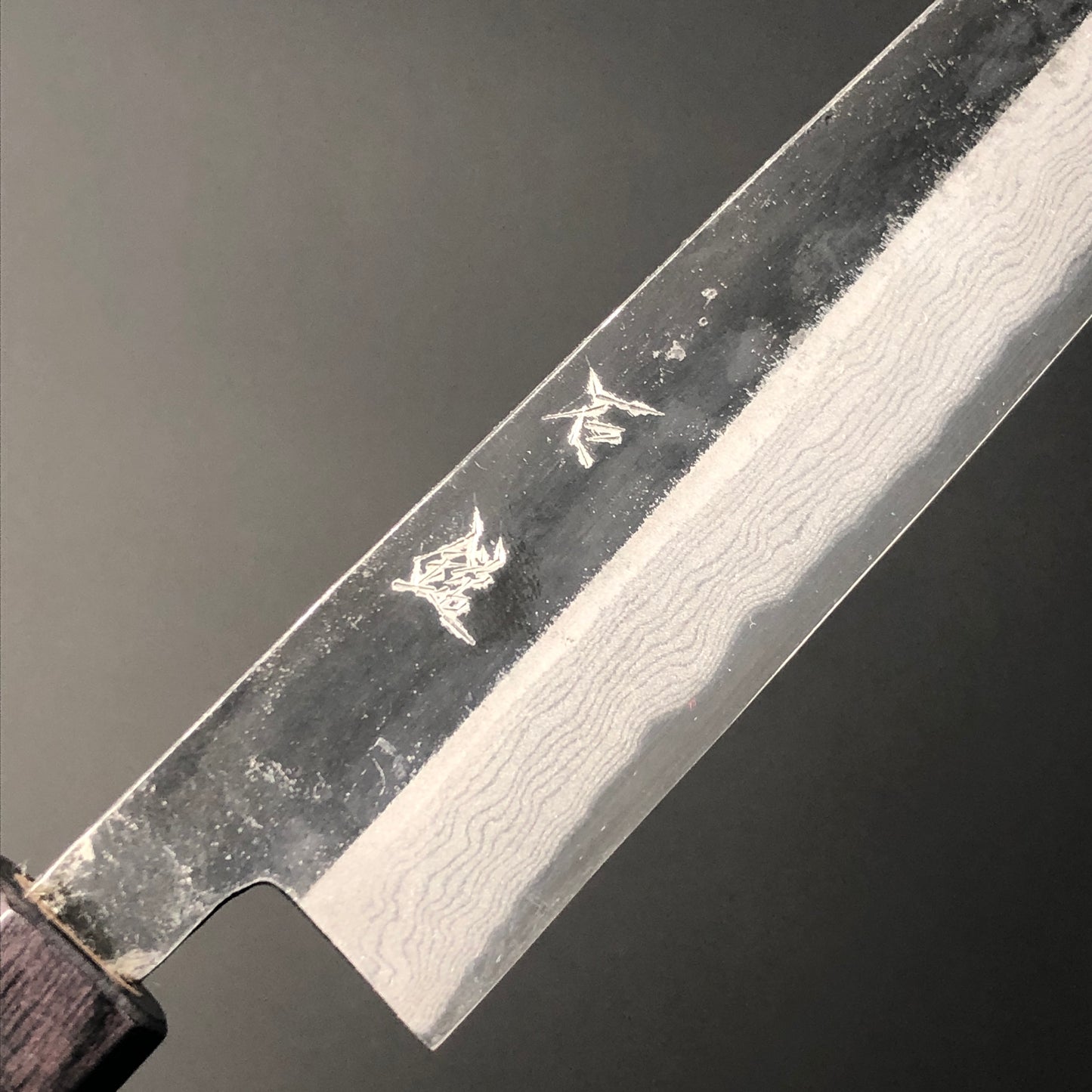 Sujihiki Kurouchi 210 mm (in) Aogami(Blue) No.2 Damascus (17 layers) Double-Bevel