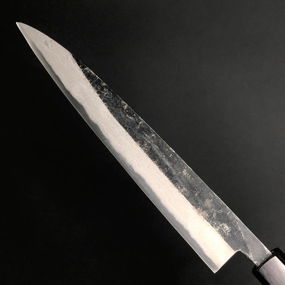 
                  
                    Sujihiki Kurouchi 210 mm (in) Aogami(Blue) No.2 Damascus (17 layers) Double-Bevel
                  
                