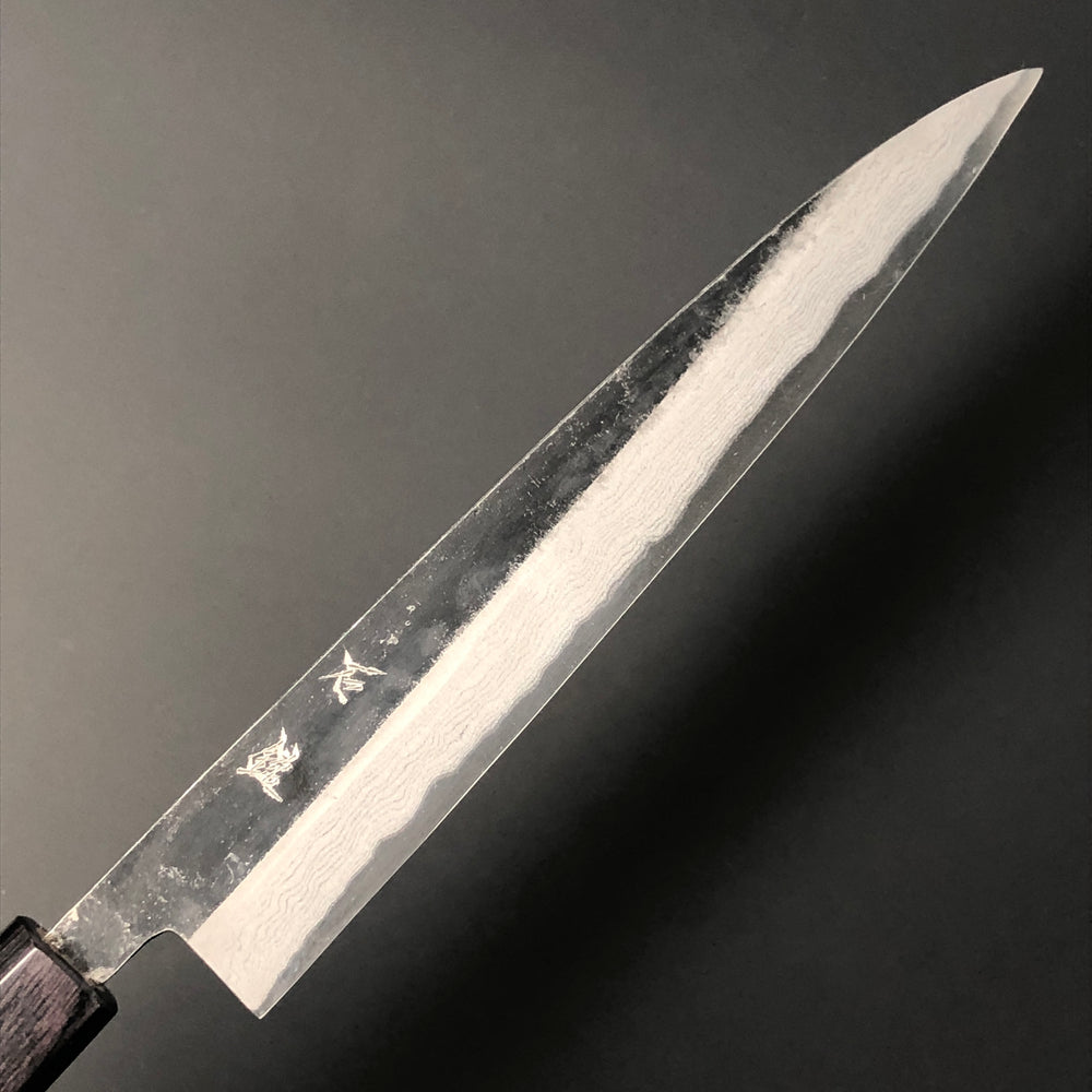 
                  
                    Sujihiki Kurouchi 210 mm (in) Aogami(Blue) No.2 Damascus (17 layers) Double-Bevel
                  
                